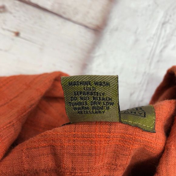 Flyshacker Men Short Sleeve Button Shirt Top Size Large Orange M098 -2 - Picture 6 of 10